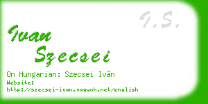 ivan szecsei business card